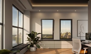 Office with aluminium windows and frames